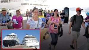 Dev turizm gemileri tatil cennetinde