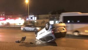 Kontrolünü Kaybetti Takla Attı