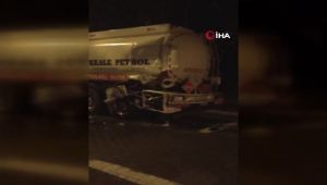Tankerler Çarpıştı, 4 Ton Mazot Yola Döküldü