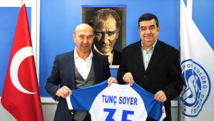 Soyer, İzmirspor ve Amatör Spor Kulüpleri Federasyonu’nu (ASKF) ziyaret etti