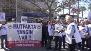 İzmir Emekli-Sen'den 'Mutfakta Yangın Var' Eylemi