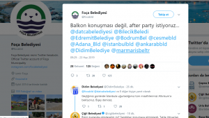 Foça Belediyesin'den "After Party"li kutlama mesajı