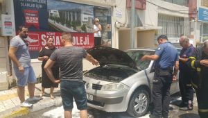 Noteri beklerken satın alacağı otomobil yandı