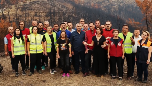 İZELMAN işçileri yanan ormanlar için söyledi