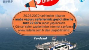 İzmir'de araba vapuru seferlerinde saat değişikliği