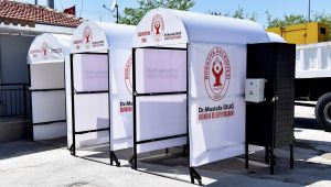 Bornova’daki tüm pazarlara dezenfektan tüneli