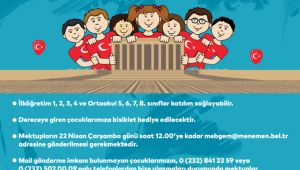 Menemenli Cumhuriyet çocukları 23 Nisan’da Ata’sına mektup yazıyor