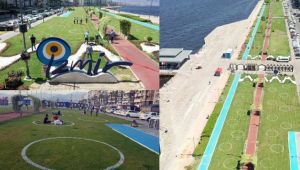 İzmir’de yeşil alanda çemberli sosyal mesafe dönemi