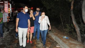 Başkan Çalkaya, yangın alanına gitti