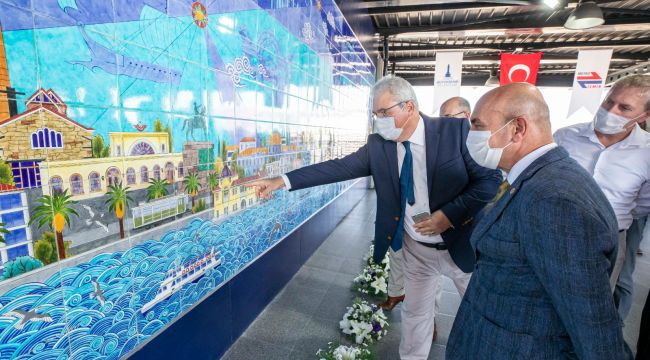 Büyükşehir'den Halkapınar Metro İstasyonu’na dev çini pano!