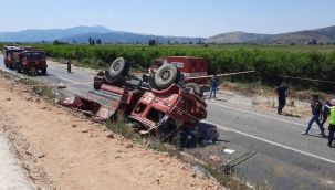 Yangına giden arazözün devrildiği kazada ağır yaralanan işçi şehit oldu
