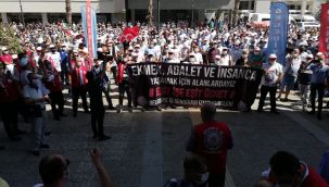 Büyükşehir'de işçilerden