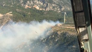 İzmir Karaburun'da orman yangını: Müdahale sürüyor