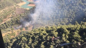 İzmir'de Balçova barajı yakınlarında orman yangını paniği