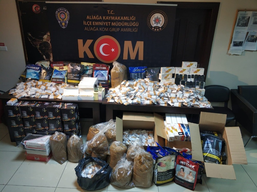 İzmir'de kaçak tütün ve sigara operasyonu