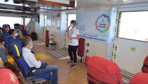 Büyükşehir'den Körfez vapurunda ilkyardım eğitimi