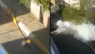 Elektrik kabloları bomba gibi patladı
