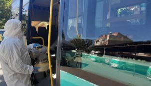 Ödemiş Belediyesi'nden Covid-19 önlemi: Şehir içi minibüsleri dezenfekte ediliyor