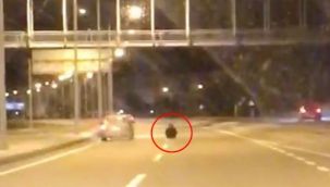 Otoyolda yol ortasına oturan kadın ölüme davetiye çıkardı
