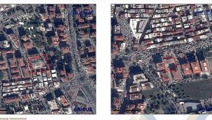 İzmir'deki yıkım uydu aracılığla uzaydan görüntülendi!