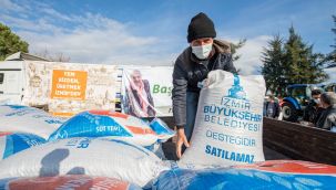 Büyükşehir’den Aliağalı üreticilere de yem desteği