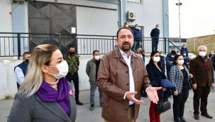 Çiğli Belediyesi şantiyesinde yeni yıl kutlaması