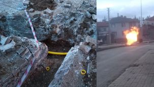 Facia kıl payı önlendi.. Doğalgaz borusu delindi!