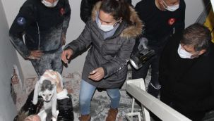 İki bina arasına sıkışan