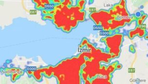 İzmir'in tamamı kırmızıya büründü!