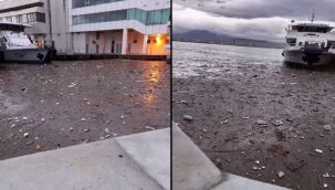 Karşıyaka'da şok eden olay... Vapur var, deniz yok!