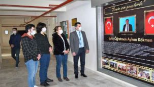 Öldürülen okul müdürü için anı köşesi