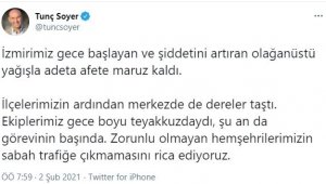 İzmir'de aşırı yağışlarla ilgili son dakika açıklaması