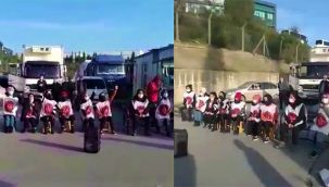 Kadın işçiler işyerinde cinsel tacize uğradıklarını iddia ederek lojistik deposuna araç giriş-çıkışlarını kapattı