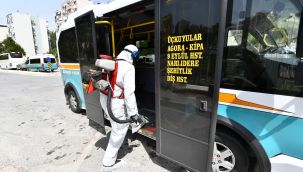 İzmir'de otobüs, taksi ve dolmuşlara virüs kalkanı