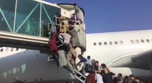 Afganlar Taliban'dan kaçıyor: Uçaklara hücum ettiler!