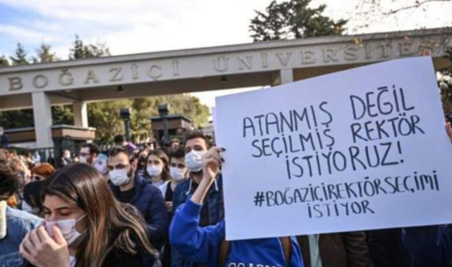 Boğaziçi'nde kayyum rektör protestosu