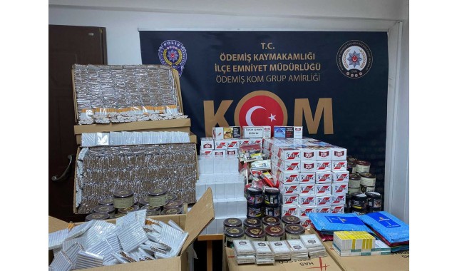 İzmir'de kilolarca kaçak tütün ele geçirildi