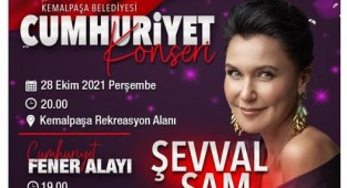 Kemalpaşa 29 Ekim'i Şevval Sam ile kutlayacak