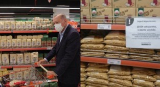 Erdoğan'ın 'fiyatlar gayet uygun' dediği markette şeker ve una kota