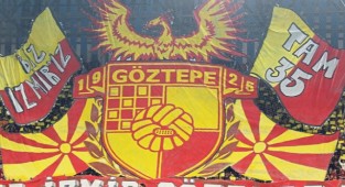 Göztepe taraftarından kareografi şov