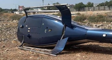 İzmir'de feci helikopter kazası! Kalkış sırasında yan yattı