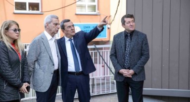 Batur, yanan Necatibey İlkokulu’nda incelemelerde bulundu