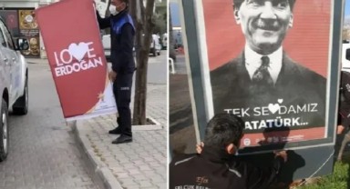 İzinsiz asılan ‘Love Erdoğan’ afişlerini kaldıran Başkan Sengel'e soruşturma