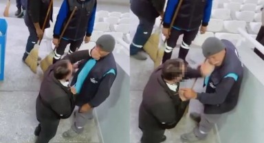 İzmir'de tepki çeken görüntüler! Temizlik görevlisine tokatlı saldırı