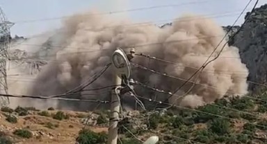 Deprem bölgesinde madende dinamit patlatılmasına tepki