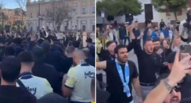 Fenerbahçe taraftarlarından Sevilla’da 'hükümet istifa' sloganı