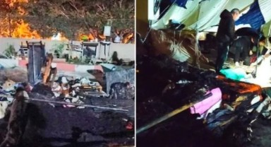 İskenderun'da depremzedelerin kaldığı çadırda yangın!