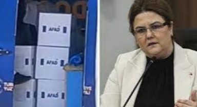 Bakan Yanık seçim aracından çıkan AFAD kolilerini doğruladı