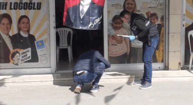 İYİ Parti’nin seçim bürosu önünde boş kovan bulundu