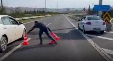 Sürücülerden Erdoğan için kapatılan yola tepki: Dubaları kaldırdılar!